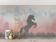Unicorn in Mountains - Girls Room Wallpaper Mural-ChandeliersDecor.com