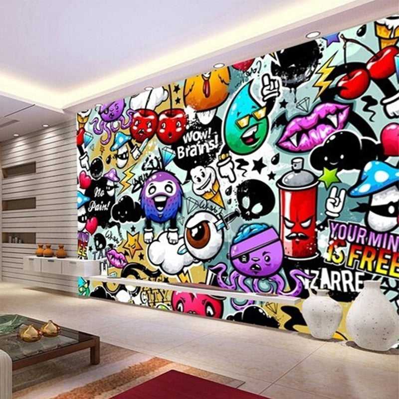 Urban Expression Graffiti Art Wall Wallpaper-ChandeliersDecor