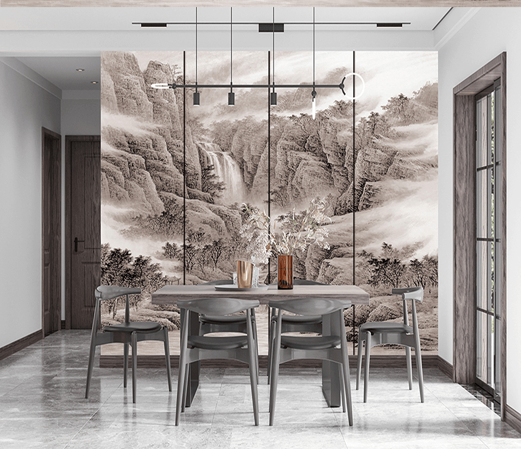 Valley Of Trees - Mountains Wallpaper Murals-ChandeliersDecor.com
