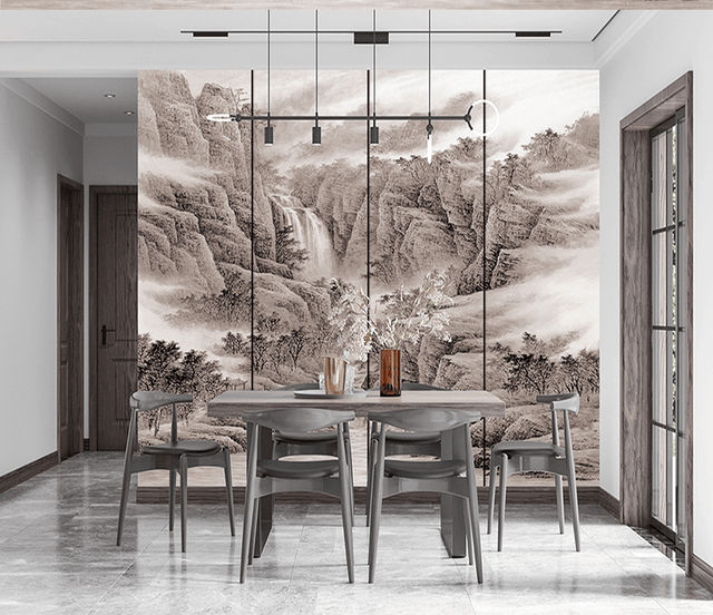 Valley Of Trees - Mountains Wallpaper Murals-ChandeliersDecor.com
