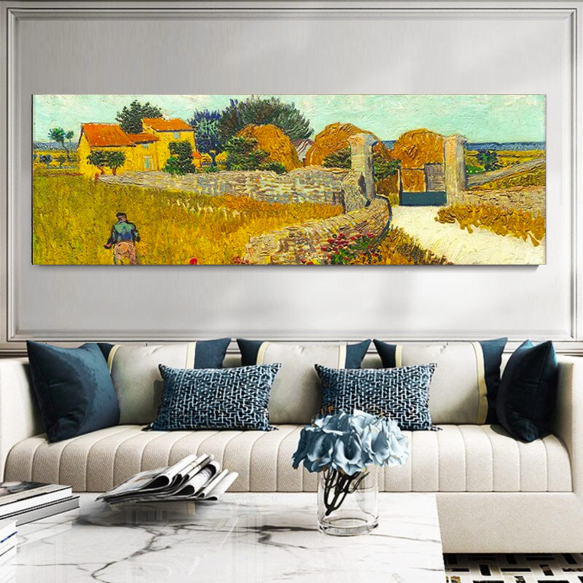 Van Gogh Impressionist Village Life Canvas Wall Art