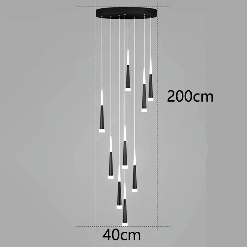 Tubi a cono Lampadario a scala: Illuminazione squisita