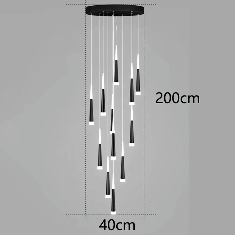 Tubi a cono Lampadario a scala: Illuminazione squisita