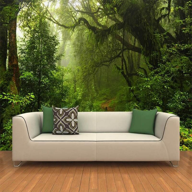 Verdant Oasis Tropical Tree Wallpaper - Lush Paradise-ChandeliersDecor.com