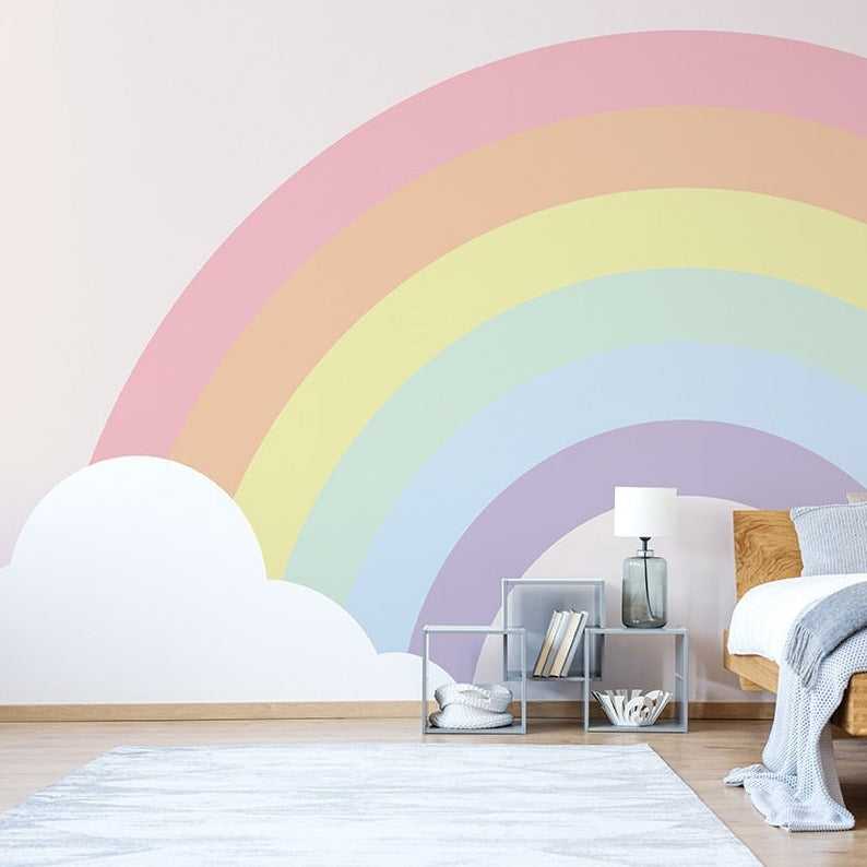 Vibrant Rainbow Bridge Wall Mural-ChandeliersDecor