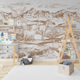 Village Life Wallpaper Mural – Authentic Countryside Charm-ChandeliersDecor.com