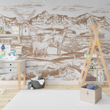 Village Life Wallpaper Mural – Authentic Countryside Charm-ChandeliersDecor.com