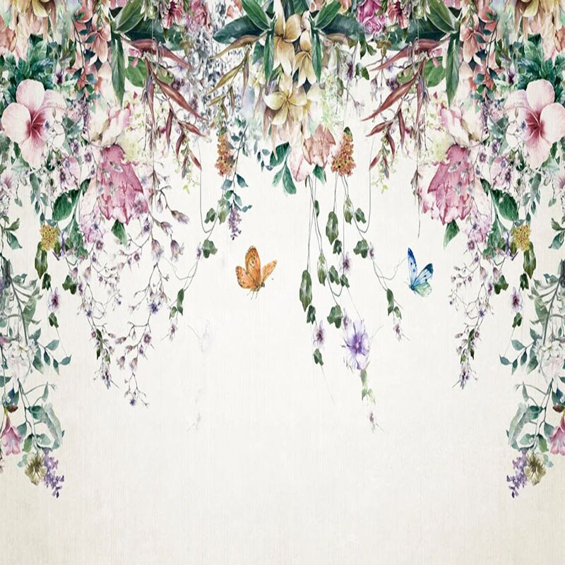 Vine Flowers Romantic Wallpaper for Home Wall Decor-ChandeliersDecor
