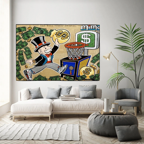 Vintage Alec Monopoly and Richie Canvas Print-ChandeliersDecor