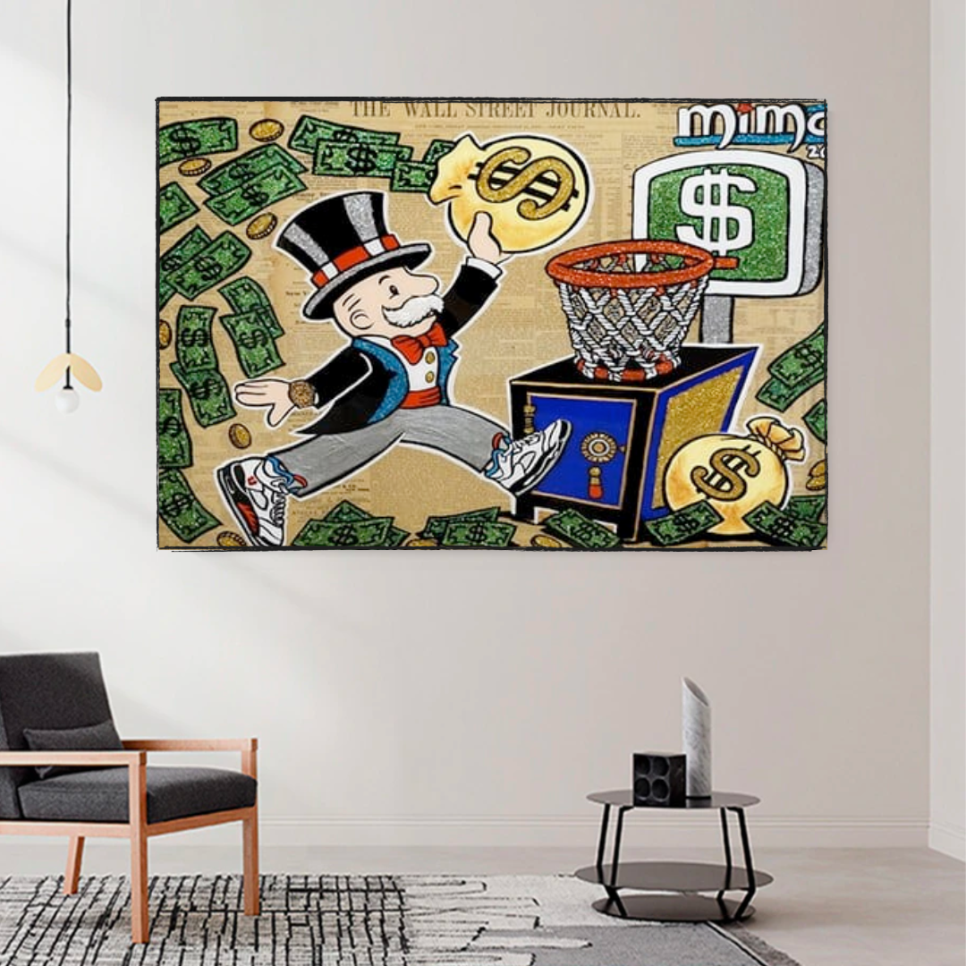 Vintage Alec Monopoly and Richie Canvas Print-ChandeliersDecor