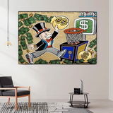 Vintage Alec Monopoly and Richie Canvas Print-ChandeliersDecor