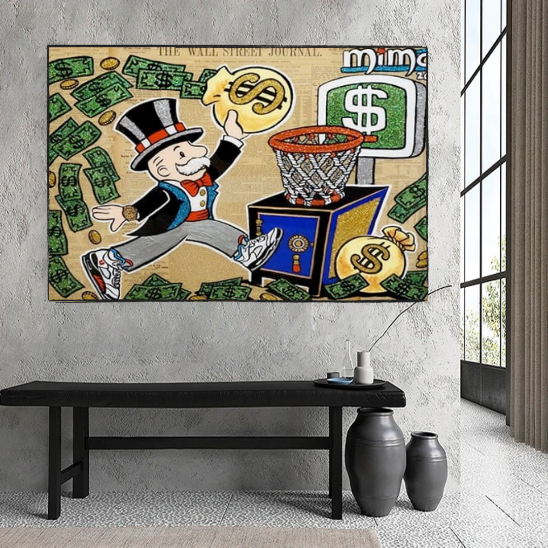 Vintage Alec Monopoly and Richie Canvas Print-ChandeliersDecor