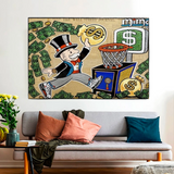 Vintage Alec Monopoly and Richie Canvas Print-ChandeliersDecor