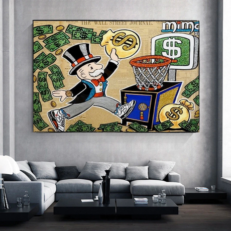 Vintage Alec Monopoly and Richie Canvas Print-ChandeliersDecor