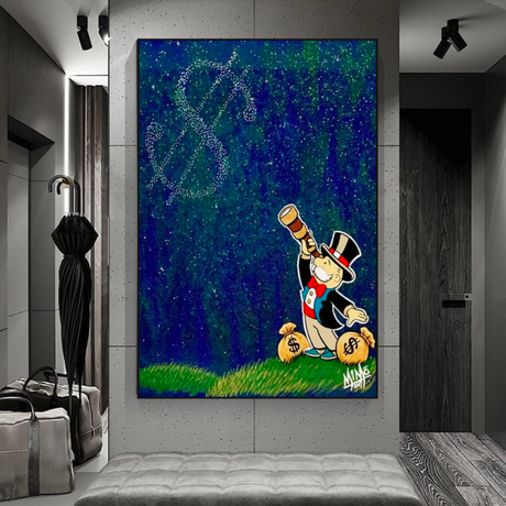 Vintage Alec Monopoly and Richie Starry Sky Canvas Print-ChandeliersDecor