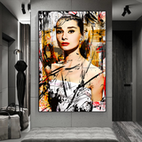 Vintage Audrey Hepburn Beauty Queen Wall Art Prints-ChandeliersDecor