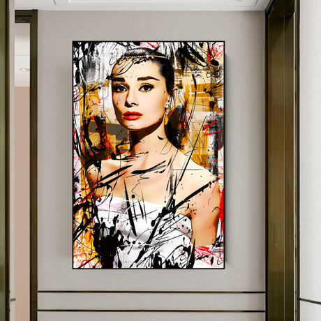 Vintage Audrey Hepburn Beauty Queen Wall Art Prints-ChandeliersDecor