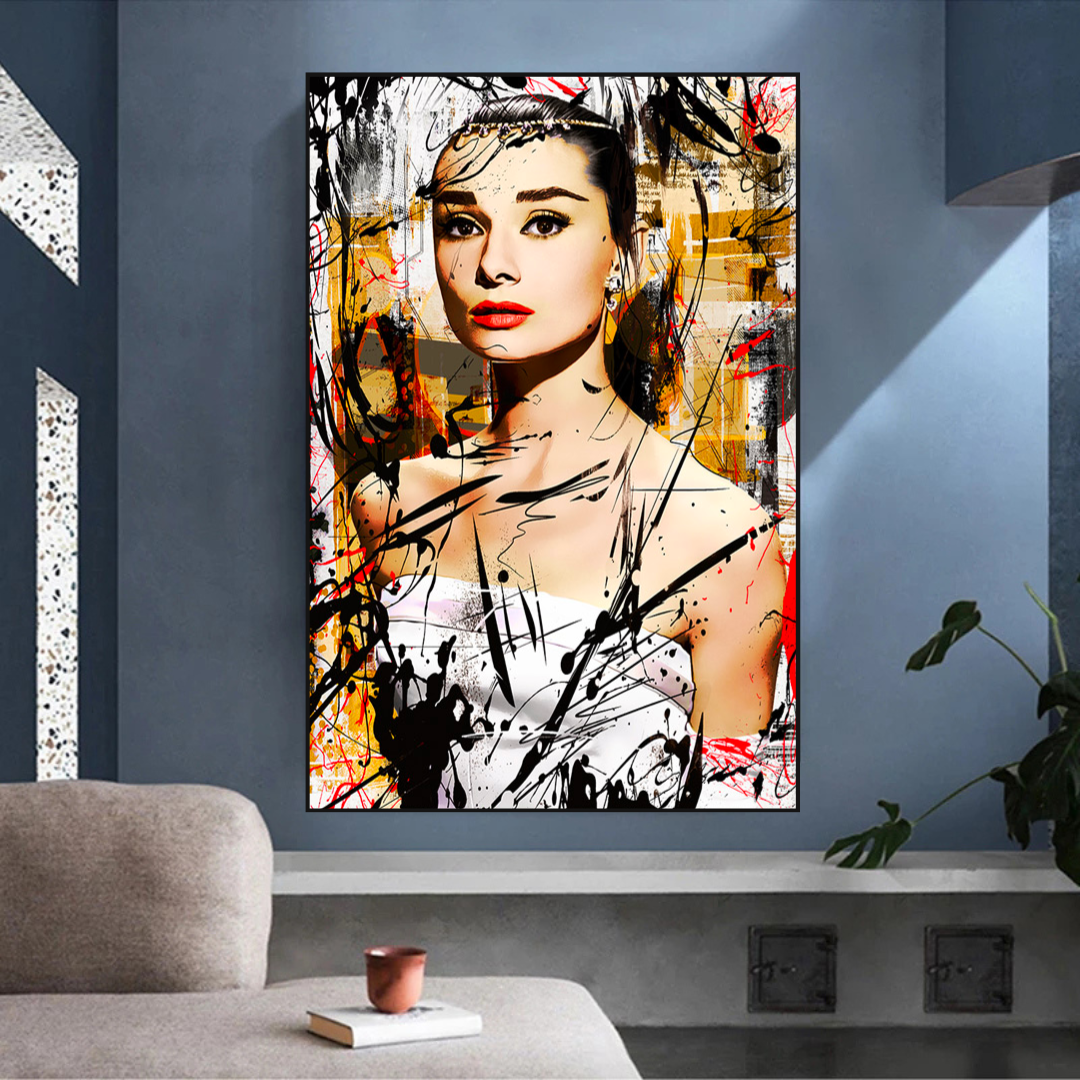 Vintage Audrey Hepburn Beauty Queen Wall Art Prints-ChandeliersDecor