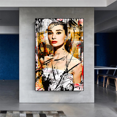 Vintage Audrey Hepburn Beauty Queen Wall Art Prints-ChandeliersDecor