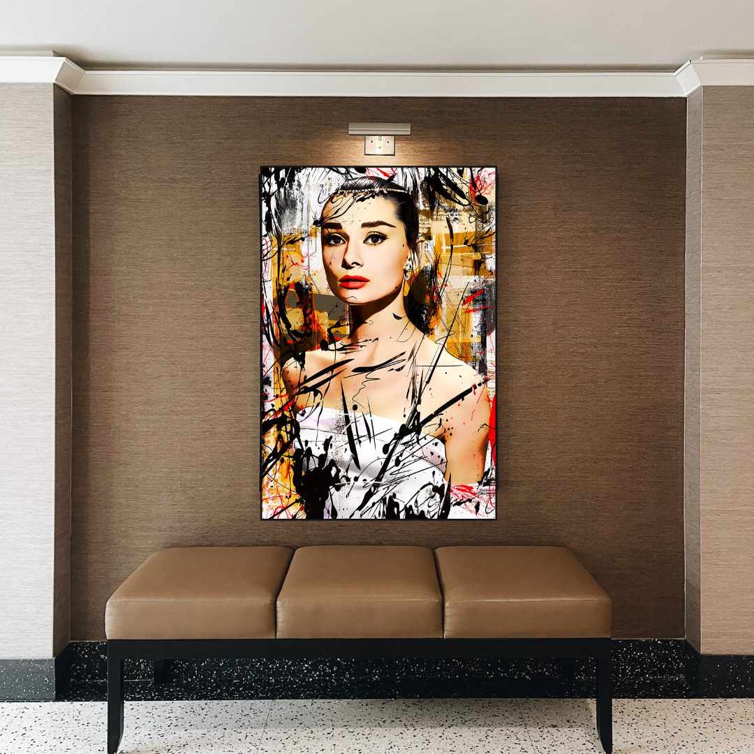 Vintage Audrey Hepburn Beauty Queen Wall Art Prints-ChandeliersDecor