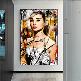 Vintage Audrey Hepburn Beauty Queen Wall Art Prints-ChandeliersDecor