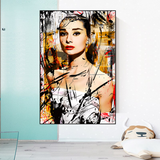 Vintage Audrey Hepburn Beauty Queen Wall Art Prints-ChandeliersDecor