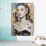 Vintage Audrey Hepburn Canvas Art-ChandeliersDecor