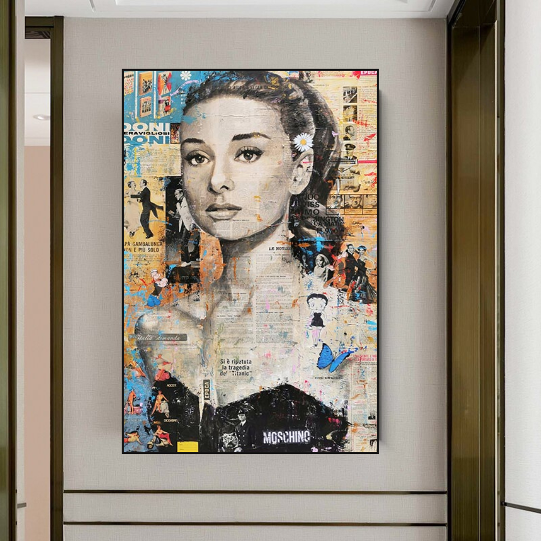 Vintage Audrey Hepburn Canvas Art-ChandeliersDecor