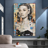 Vintage Audrey Hepburn Canvas Art-ChandeliersDecor