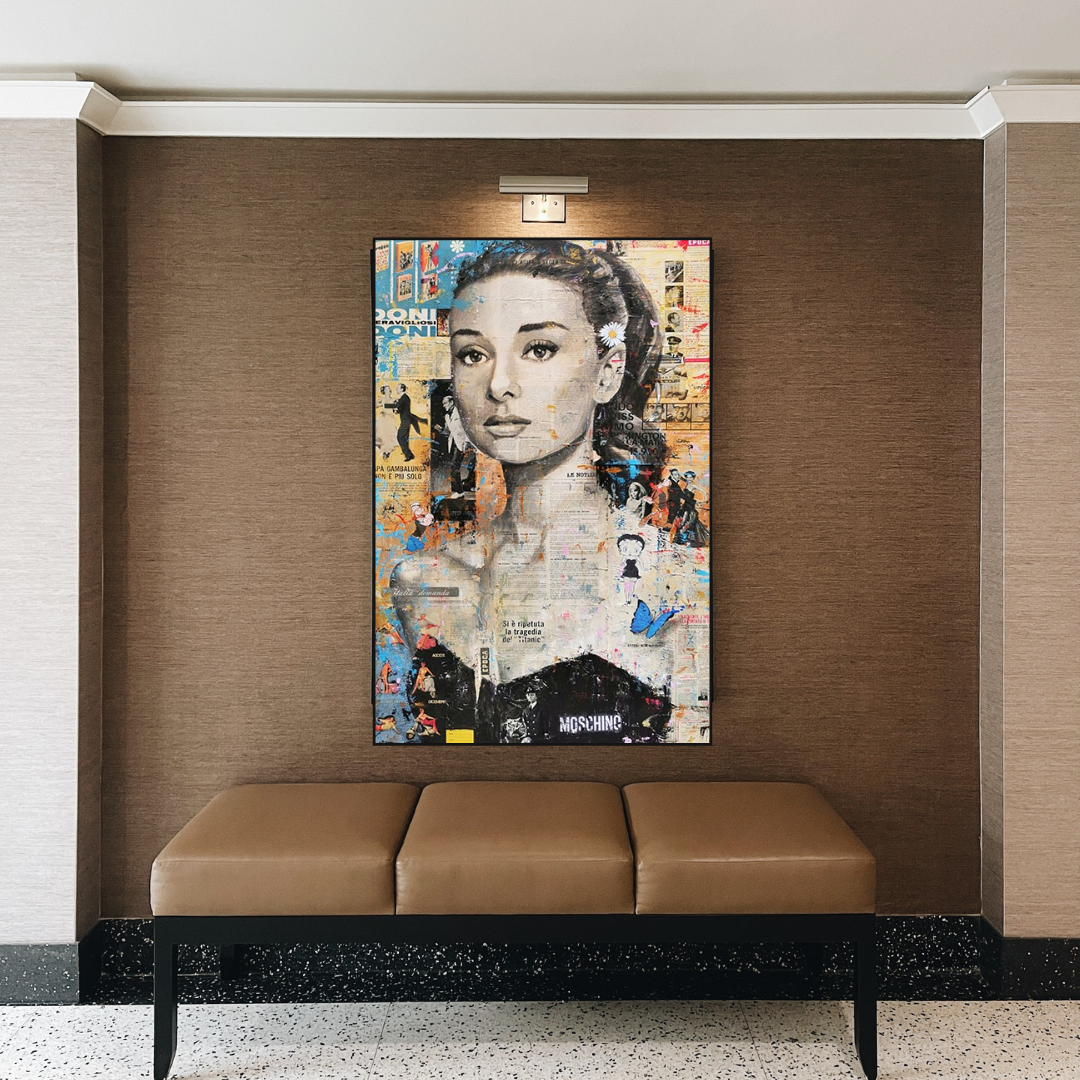 Vintage Audrey Hepburn Canvas Art-ChandeliersDecor