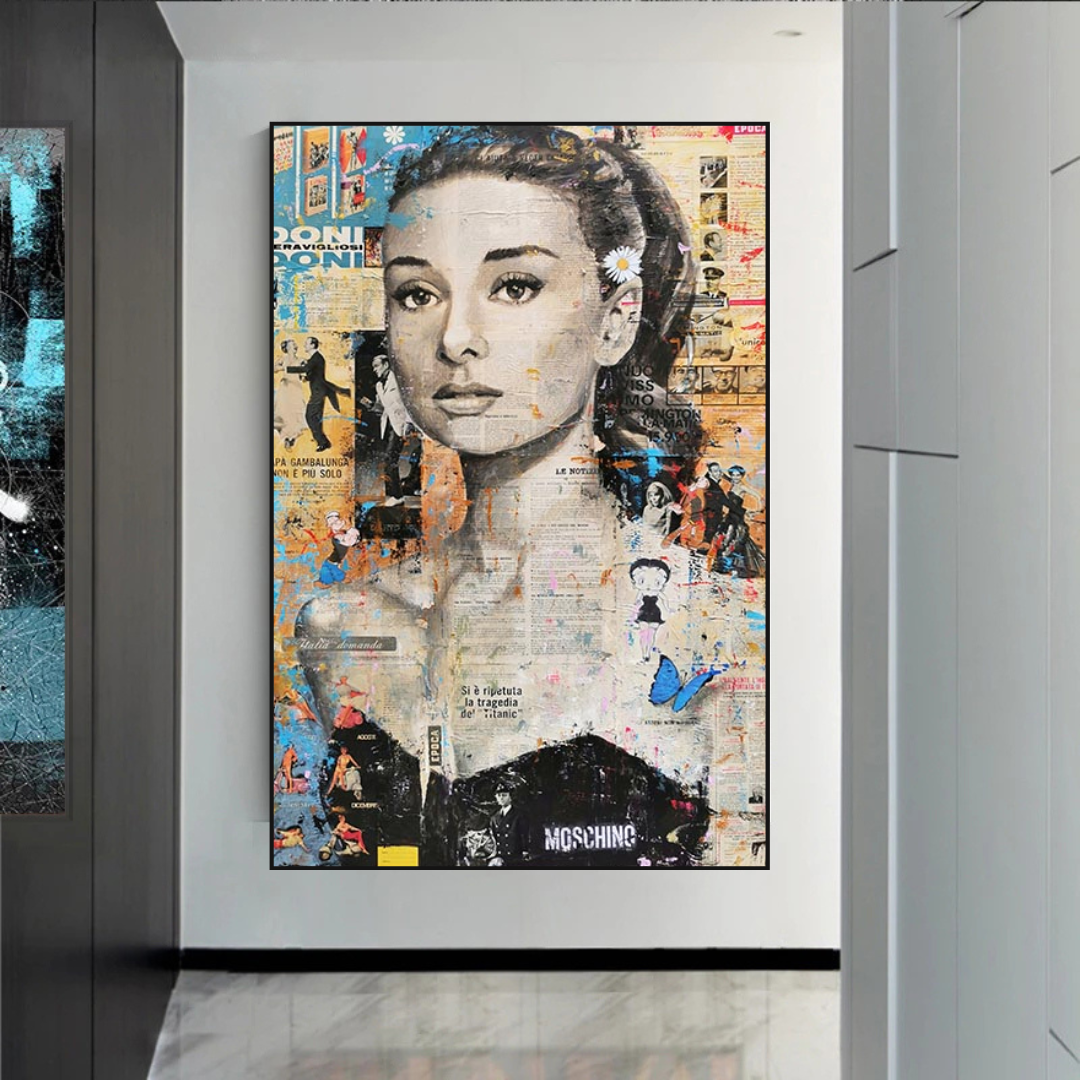 Vintage Audrey Hepburn Canvas Art-ChandeliersDecor