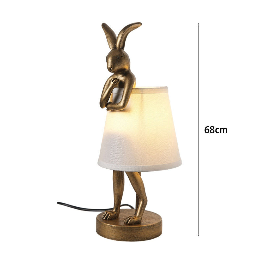 Vintage Bathing Rabbit Table Lamp-ChandeliersDecor