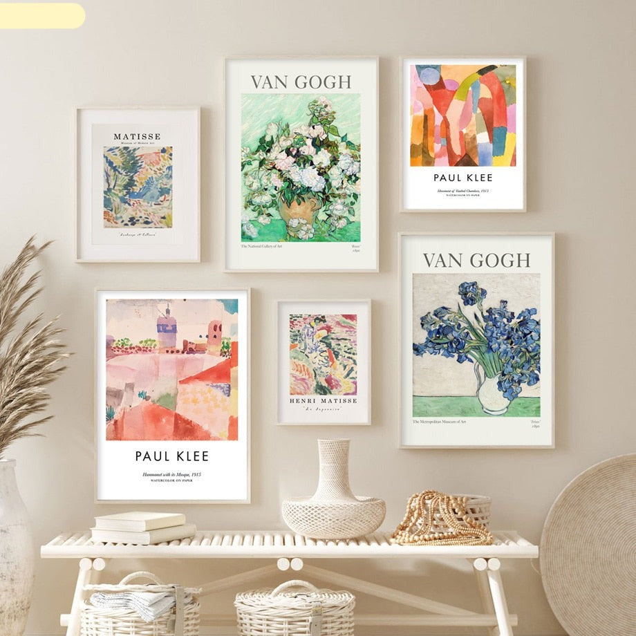 Vintage Rose Iris Matisse Almond Blossom Nordic Poster Canvas Wall Art-ChandeliersDecor
