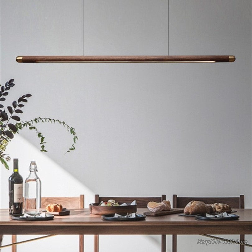 Walnut Hanging Light: Unique and Stylish Lighting Solution-ChandeliersDecor