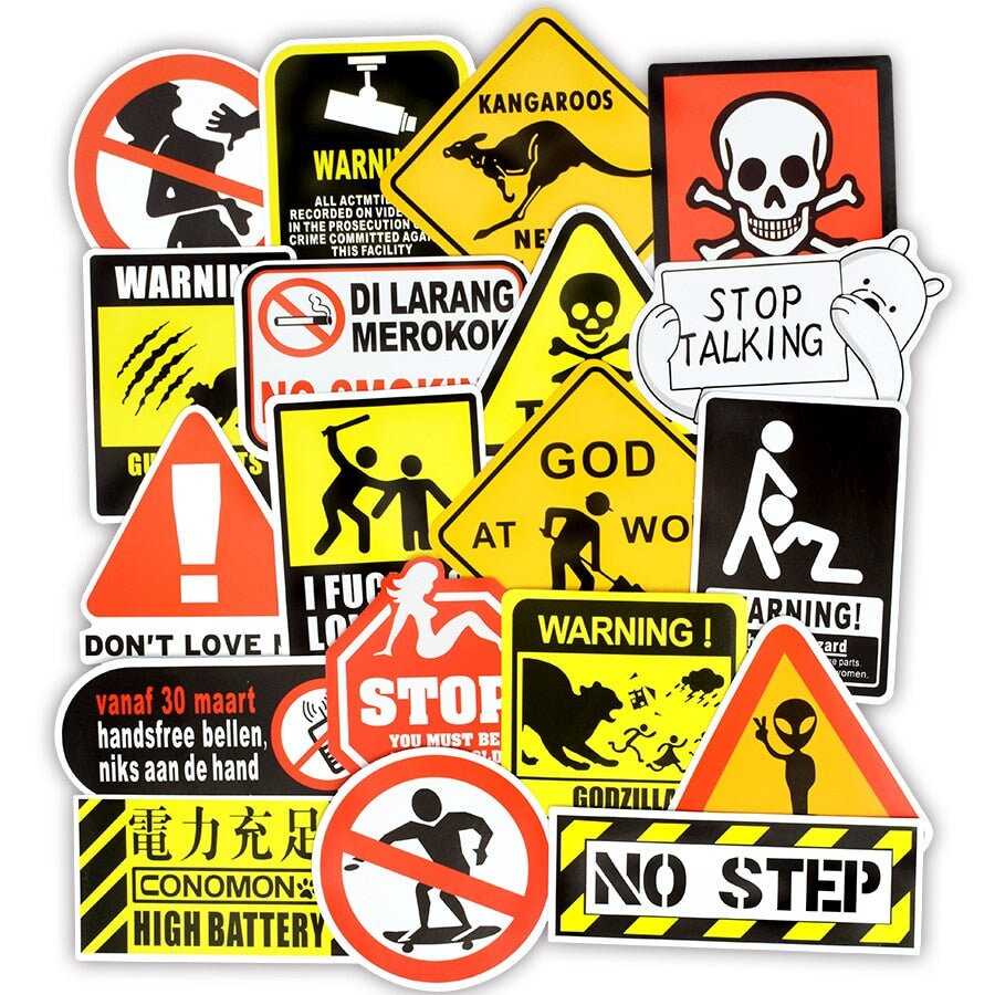 Warning Danger Stickers Pack - Essential Safety Decals-ChandeliersDecor