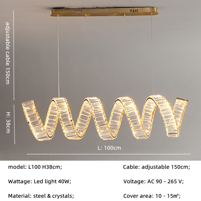 Wave Crystal Pendant Light: Enhance Your Space-ChandeliersDecor