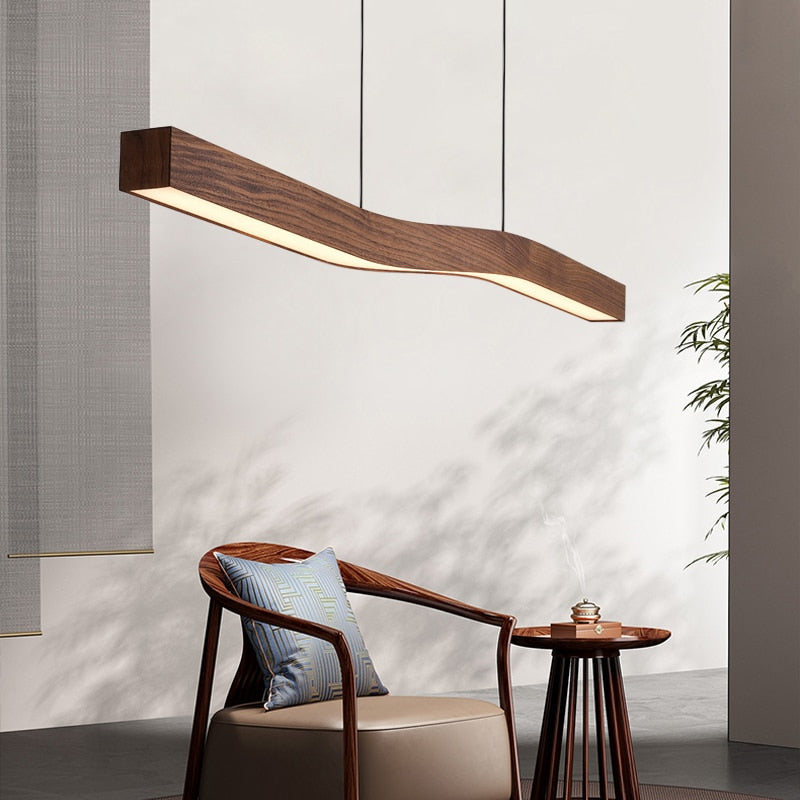 Wave Light: Wooden Wave Bar Hanging Light for Kitchen