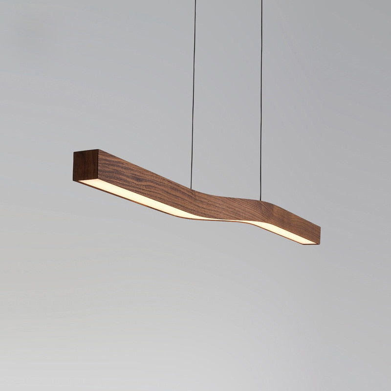 Wave Light: Wooden Wave Bar Hanging Light for Kitchen-ChandeliersDecor