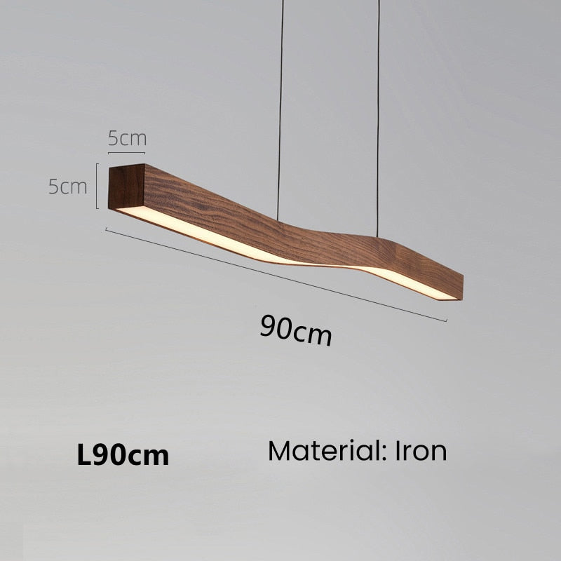 Wave Light: Wooden Wave Bar Hanging Light for Kitchen-ChandeliersDecor