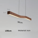 Wave Light: Wooden Wave Bar Hanging Light for Kitchen-ChandeliersDecor