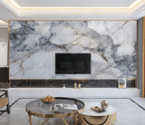 White & Black Stone: Marble Wallpaper Murals-ChandeliersDecor.com