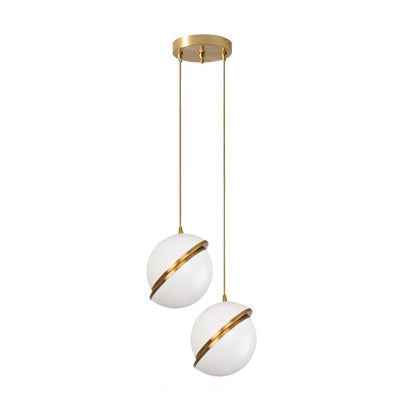 Lampes suspendues LED à bulles en verre blanc - Style moderne 