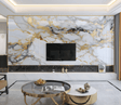 White & Gold Stone - Marble Wallpaper Murals-ChandeliersDecor.com