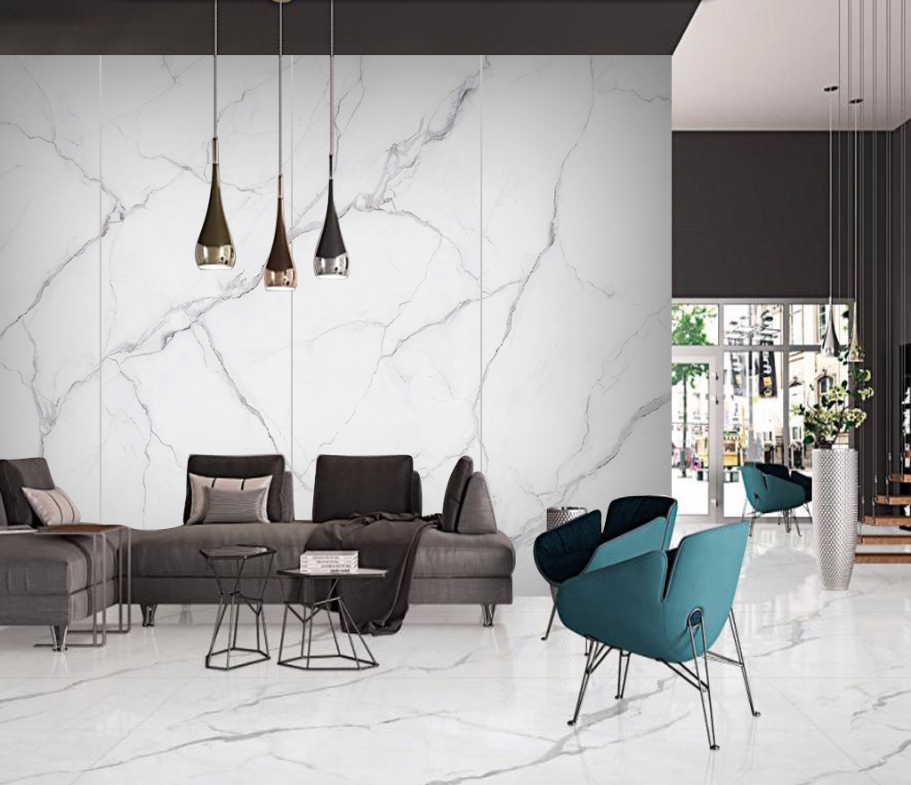 White Liner Stone - Marble Wallpaper Murals-ChandeliersDecor