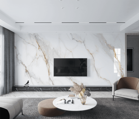 White Lines Stone Design - Marble Wallpaper Murals-ChandeliersDecor.com