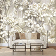 White Rose Flowers Wallpaper for Home Wall Decor-ChandeliersDecor.com