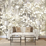White Rose Flowers Wallpaper for Home Wall Decor-ChandeliersDecor.com