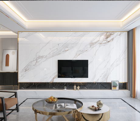 White Stone Design: Marble Wallpaper Murals-ChandeliersDecor