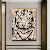 White Tiger Poster: Stunning Art of Majestic White Tigers-ChandeliersDecor