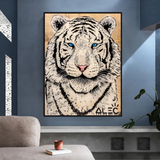 White Tiger Poster: Stunning Art of Majestic White Tigers-ChandeliersDecor